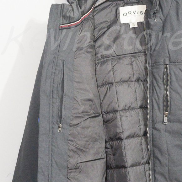 Orvis Men's Quilted hooded Jacket Gray - Picture 3 of 5